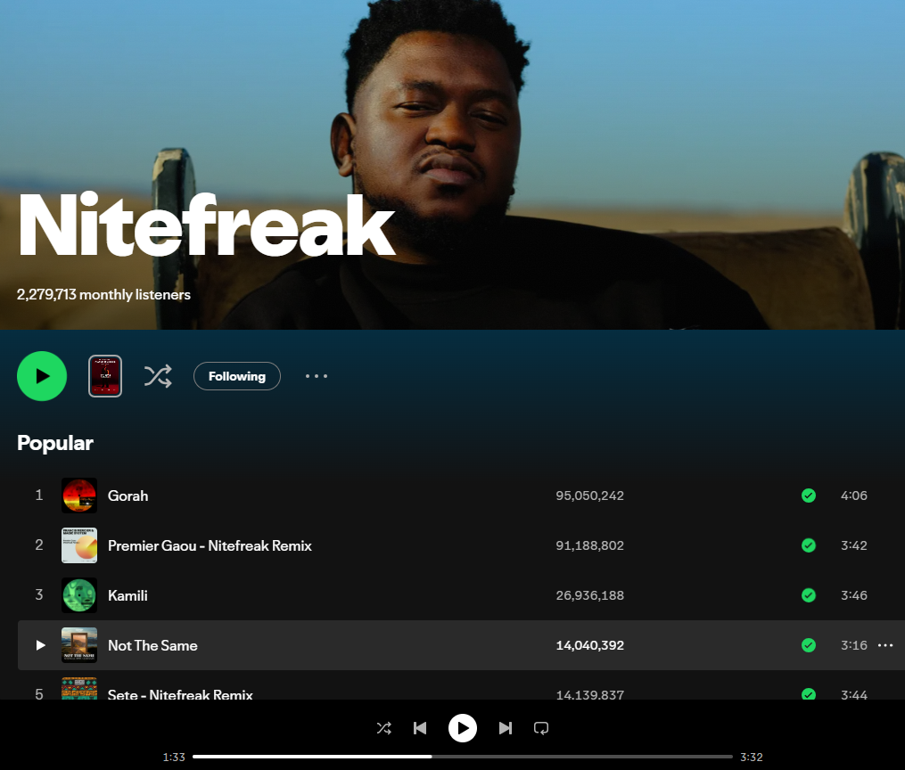 Nitefreak on spotify